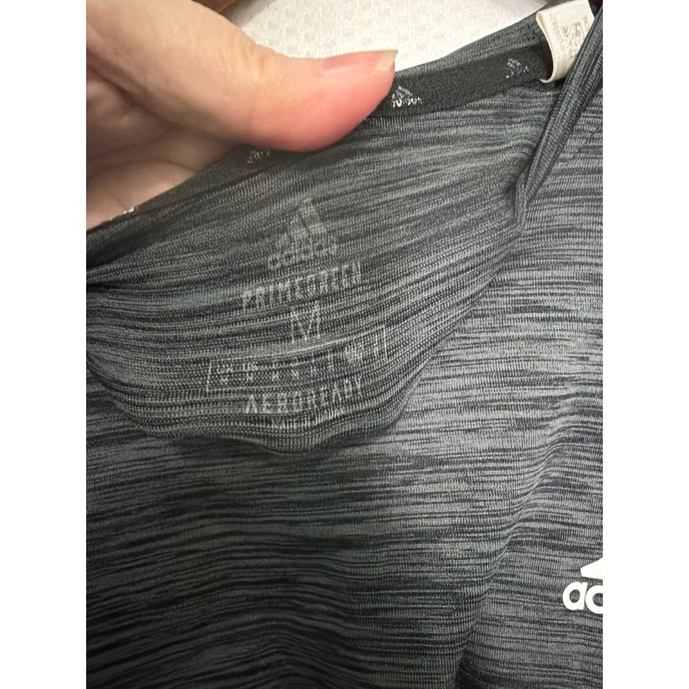 Adidas Mens Primegreen Aeroready Space Dye Training T-Shirt Gray Medium - Picture 6 of 10